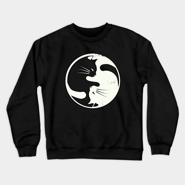 Cat Yin Yang Crewneck Sweatshirt by susanne.haewss@googlemail.com